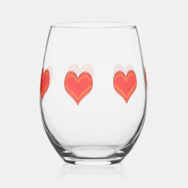 Weinglas - Sieben Herzen Ohne Stiel