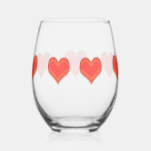 Weinglas - Sieben Herzen Ohne Stiel (Rechts)