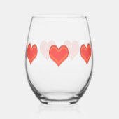 Weinglas - Sieben Herzen Ohne Stiel (Links)
