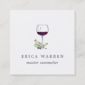 Weinglas | Sommelier - oder Weinindustrie Quadratische Visitenkarte (Vorderseite)