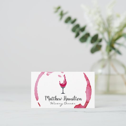 Weinglas Splash und Stain Visitenkarte (Stehend Vorderseite)