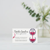 Weinglas-Stain | Weinflasche Pour Visitenkarte (Stehend Vorderseite)