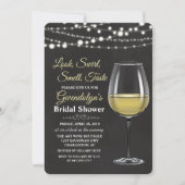 Weinglas Streichellichter Bridal Dusche Einladung (Vorderseite)