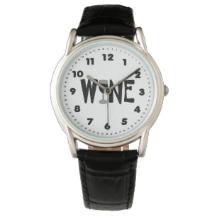 Weinglas Text Armbanduhr