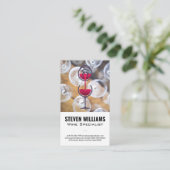 Weinglas-Top-Ansicht | Rotwein Flasche Pour Visitenkarte (Stehend Vorderseite)