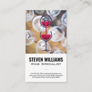 Weinglas-Top-Ansicht Rotwein Flasche Pour Visitenkarte