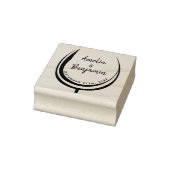 Weinglas Typografie Couple`s Names Wedding Gummistempel (Stempel)