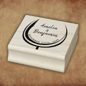 Weinglas Typografie Couple`s Names Wedding Gummistempel