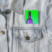 Weinglas und Flasche: Buntglas Button (Beispiel)