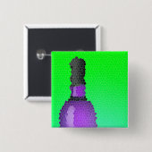 Weinglas und Flasche: Buntglas Button (Vorne & Hinten)