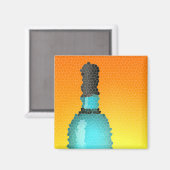 Weinglas und Flasche: Buntglas Magnet (Vorderseite/Rückseite)