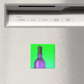 Weinglas und Flasche: Buntglas Magnet (In Situ (Geschirrspüler))