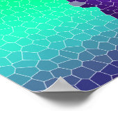 Weinglas und Flasche: Buntglas Poster (Ecke)