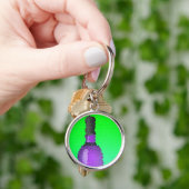 Weinglas und Flasche: Buntglas Schlüsselanhänger (Hand)