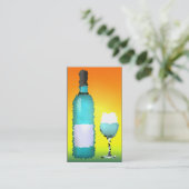 Weinglas und Flasche: Buntglas Visitenkarte (Stehend Vorderseite)