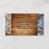 Weinglas und Flasche | Holzrahmen Visitenkarte (Rückseite)