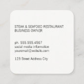 Weinglas und Flasche Quadratische Visitenkarte (Rückseite)