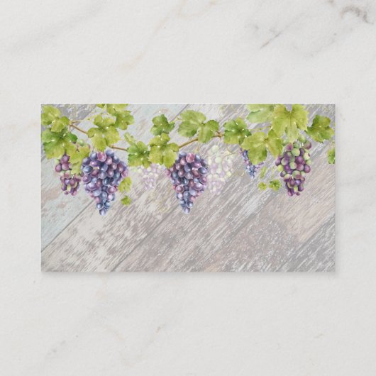 Weinglas und Flasche | Weinkeller | Rustikales Hol Visitenkarte (Rückseite)