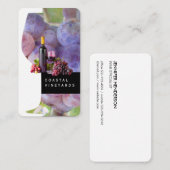 Weinglas und Flasche | Weintrauben Visitenkarte (Vorne/Hinten)