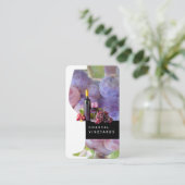 Weinglas und Flasche | Weintrauben Visitenkarte (Stehend Vorderseite)