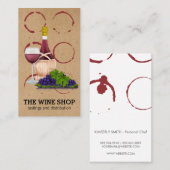 Weinglas und Flaschen Vintag | Weinstein Visitenkarte (Vorne/Hinten)