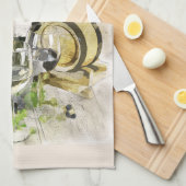 Weinglas und Fruchtküchenhandtuch Geschirrtuch (Viertel Falte)