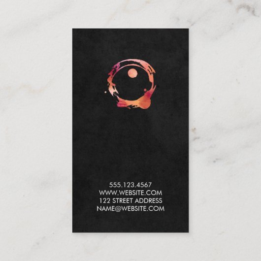 Weinglas und Glasstab Visitenkarte (Rückseite)