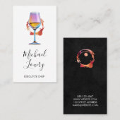 Weinglas und Glasstab Visitenkarte (Vorne/Hinten)