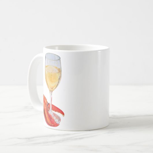 Weinglas und Hummerschloss Kaffeetasse (Vorderseite Links)