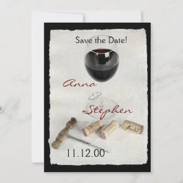 Weinglas und Korken Einladung