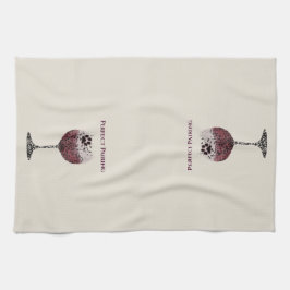 Weinglas und Pfoten perfekte Verbindung Geschirrtuch