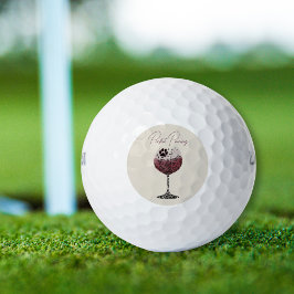 Weinglas und Pfoten perfekte Verbindung Golfball