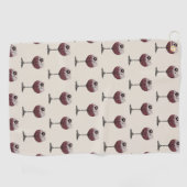 Weinglas und Pfoten perfekte Verbindung Golfhandtuch (Horizontal)