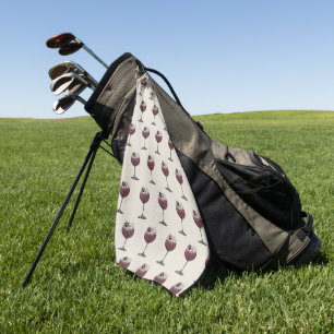 Weinglas und Pfoten perfekte Verbindung Golfhandtuch