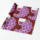 Weinglas und Weintrauben Geschenkpapier (Ungerollt)