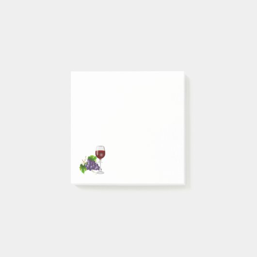 Weinglas und Weintrauben Post-it Klebezettel (Vorderseite)