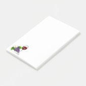 Weinglas und Weintrauben Post-it Klebezettel (angewinkelt)