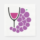 Weinglas und Weintrauben Serviette (Vorderseite)