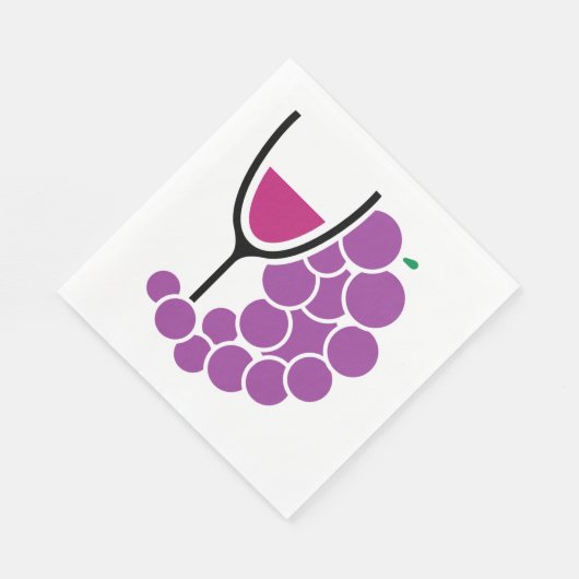Weinglas und Weintrauben Serviette (Ecke)