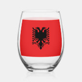 Weinglas unter der Flagge Albaniens Ohne Stiel (Vorderseite)