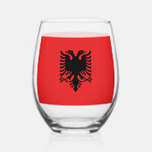 Weinglas unter der Flagge Albaniens Weinglas Ohne Stiel (Vorderseite)