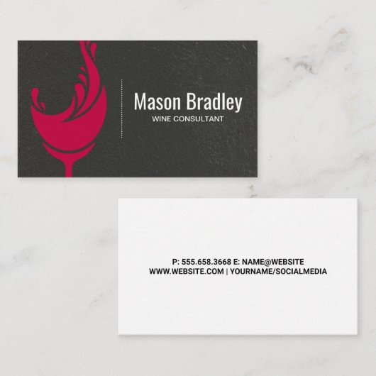 Weinglas Visitenkarte (Vorne/Hinten)