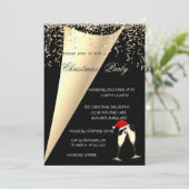 Weinglas,Weihnachtsmannmütze Weihnachtsbetrieb Par Einladung (Stehend Vorderseite)