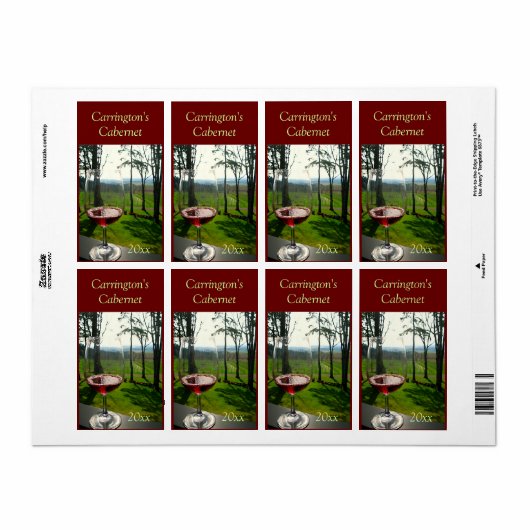 Weinglas Weinetikett (Vorne)