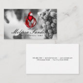 Weinglas | Weintrauben Schwarz-weiß Visitenkarte (Vorne/Hinten)