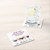 Weinglasausdruck Rechteckiger Pappuntersetzer (Vor Ort)