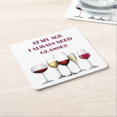 Weinglasausdruck Rechteckiger Pappuntersetzer (angewinkelt)