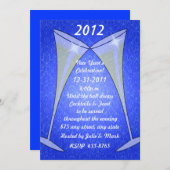 Weingläser auf blauem Neujahrsvortrag Einladung (Vorne/Hinten)