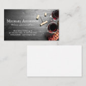 Weingläser auf dem Tisch | Cork Wine Opener Visitenkarte (Vorne/Hinten)