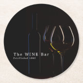 Weingläser, Bar/Weinkeller Runder Pappuntersetzer (Vorderseite)